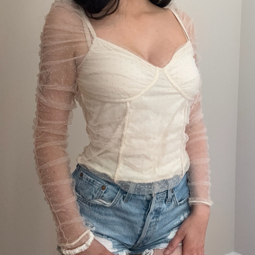 H&M Cream Sheer Blouse